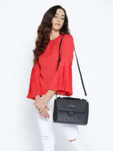 Lino Perros Black Solid Satchel