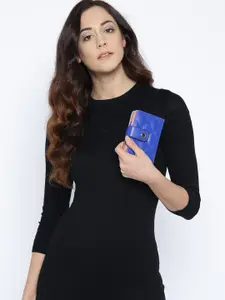 Lino Perros Women Blue Quilted Two Fold Wallet