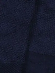 Bonjour Men Navy Blue Patterned Calf Length Socks