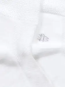 Bonjour Men White Patterned Calf Length Socks