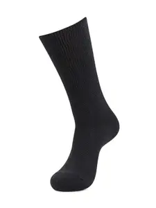 Bonjour Men Black Solid Calf Length Socks