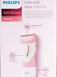 Philips Women HP6306/00 SatinShave Essential Wet & Dry Cordless Electric Shaver - Pink