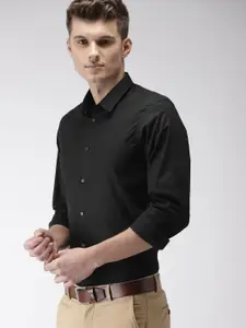 Arrow New York Men Black Snug Regular Fit Solid Formal Shirt
