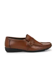 Eego Italy Men Brown Formal Leather Slip-Ons