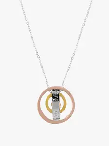 Peora Women Multicoloured Trinity Pendant With Chain