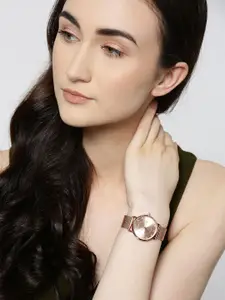 DressBerry Women Rose Gold-Toned Analogue Watch MFB-PN-WTH