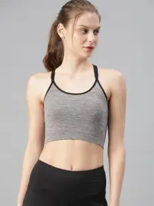 HRX by Hrithik Roshan Seamless Grey Solid Lightly Padded RAPID-DRY Sports Bra 3460