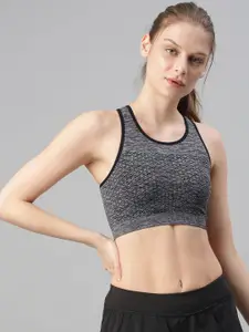 HRX by Hrithik Roshan Seamless Black Lightly Padded RAPID-DRY Sports Bra 3461