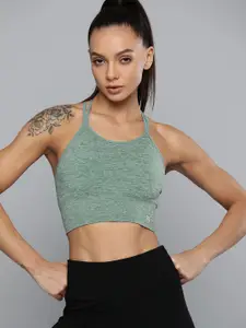 HRX by Hrithik Roshan Solid Non Wired Lightly Padded Green Seamless Bra