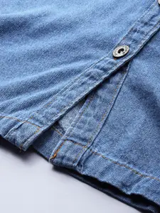 Chemistry Blue Denim A-Line Pure Cotton Skirt