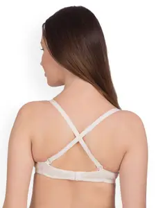 Komli Beige & White Pack of 2 Non-Wired Heavily Padded T-shirt Bras K915-2PC-SK-OFFW