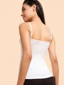 Enamor Women White Slim Fit Camisole