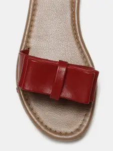 DressBerry Women Red Solid Slingback Open Toe Flats