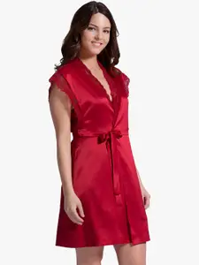Amante Women Red Solid Robe SLP70303