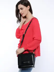 Lino Perros Black Solid Satchel