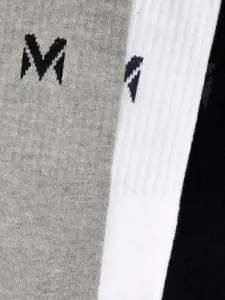 MARC Men Pack of 3 Multicoloured Solid Calf-Length Socks