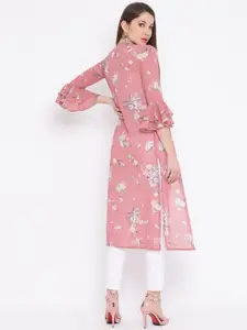 WISSTLER Pink Printed Open Front Shrug