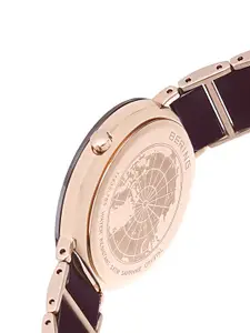 Bering Women Brown Ceramic Sapphire Crystal Watches-11435-765