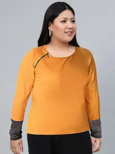 Roadster Women Orange Solid Round Neck T-shirt