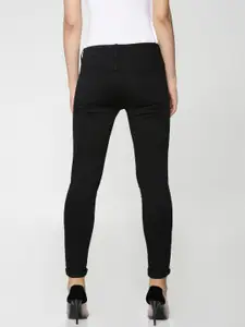 ONLY Women Black Skinny Fit Mid-Rise Clean Look Stretchable Jeans