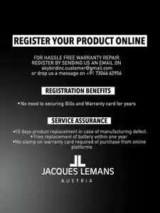 Jacques Lemans Men Black Analogue Watch 1-1734A