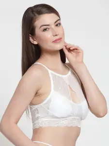 PrettyCat White Lace Non-Wired Lightly Padded Bralette Bra PC-SB-2PCS-5138