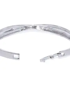 Peora Silver-Plated Alloy CZ Kada Bracelet