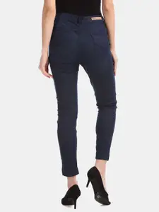 U.S. Polo Assn. Women Navy Blue Regular Fit High-Rise Clean Look Stretchable Jeans