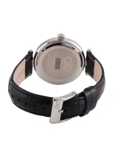 GIO COLLECTION Women Black Stone-Studded Dial Watch