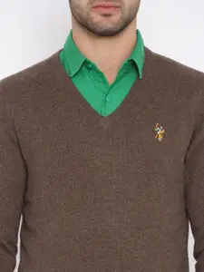 U.S. Polo Assn. Brown Woollen Sweater