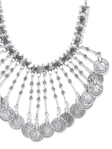 Priyaasi Women Oxidised German Silver-Plated Afghan Necklace
