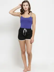 Boston Club Women Pack of 2 Grey & Black Solid Lounge Shorts BC-01