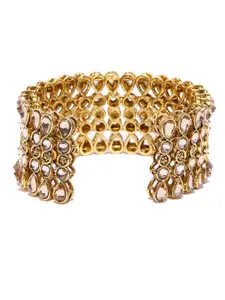 Zaveri Pearls Gold-Toned Cuff Bracelet