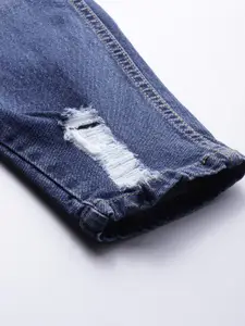 The Roadster Lifestyle Co Women Blue Skinny Fit Mid-Rise Mildly Distressed Stretchable Cropped Jeans