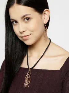 PRITA BY PRIYAASI Rose Gold-Toned Copper-Plated Handcrafted Pendant with Chain