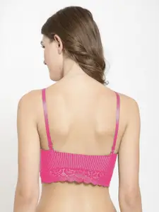 PrettyCat Pack of Two Pink Printed Non-Wired Lightly Padded Bralette Bras PC-SB-5134