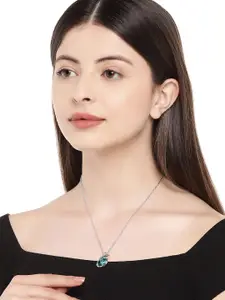 Mahi Women Rhodium-Plated Animal Shaped Pendant With Chain