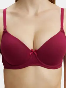 Jockey UnderWired Padded Cotton Medium Coverage Multiway Styling Tshirt Bra-1245