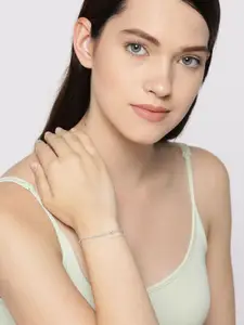 Carlton London 925 Sterling Silver Multistranded Bracelet with Silver Plating