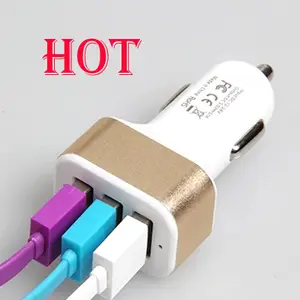 Ship in One Day ! Hot Sale New 3 Port Car Charger USB Universal for Mobile Phone with DHL Free Shipping