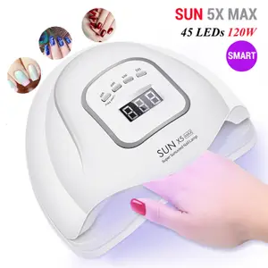 SUN X5 Max 120W UV LED Nail Lamp 45 LEDs Smart Nail Dryer Lamps with Sensor LCD Display for Curing Nail Gel Polish Manicure Tool Y191029
