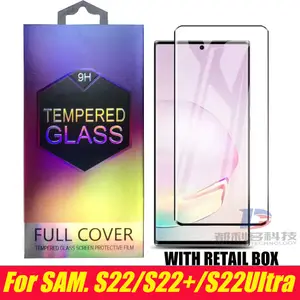 s22 Full Cover Tempered Glass Phone Screen Protector For Samsung Galaxy S22 Plus Ultra s22ultra S22Plus Highly Transparent support fingerprint unlock no hole