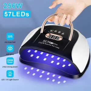 256W LED Nail Dryer Lamp For Drying s 4 Timers 57 UV Lights Curing All Gel Polish Manicure Automatic Sensor Equipment 220111