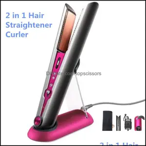 Hair Straighteners Care Styling Tools Products 2021 2 In 1 Straightener Curler Hairs Fuchsia Color Ship Sameday Drop Delivery Nrqb8