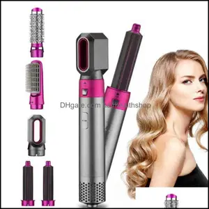 Hair Dryers Care Styling Tools Products Curling Irons Electric Dryer 5 In 1 Hairs Comb Negative Ion Straightener Brush Blow Air Wrap Curli
