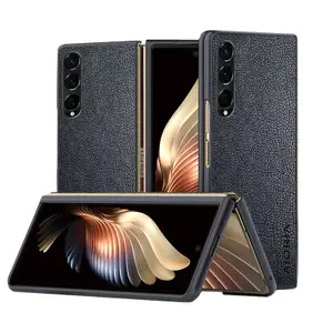 Cases for Samsung Galaxy Z Fold4 Fold 3 5G funda luxury Vintage Leather coque phone case capa