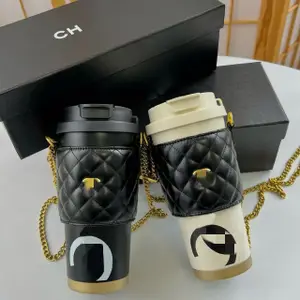 Designer Water Cup 500ml Large Capacity Insulated Mug Outdoor Stainless Steel Sports Water Bottle Handheld Mug