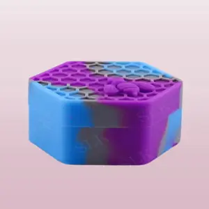 Honeycomb wax containers jars dabs vaporizer oil container dry herb silicone storage box for concentrate wax oil hexagon container