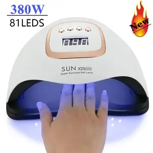Sun-X25-max 380W 81LEDs UV LED Lamp for Nails Powerful Nail Dryer For Curing All Gel Nail Polish Drying UV Light for Manicure 240919