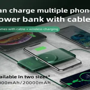 1000020000mAh Qi Wireless Charger Power Bank External Battery Wireless Charging Powerbank For iPhone11 X Samsung huawei Xiaomi Wi2